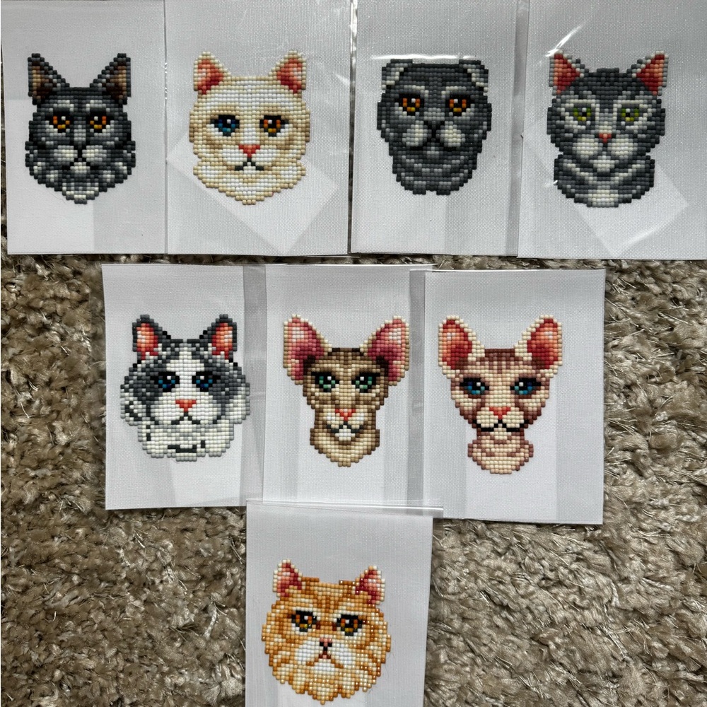 Cat Diamond Art-Set of 8